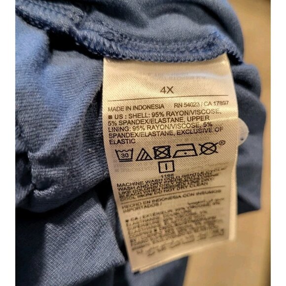 Old Navy Blue Stretchy Sleeveless V Neck Smocked Waist Wide Leg Jumpsuit 4X - Picture 9 of 9